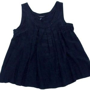 Soma Bamboo Silk Rayon Black Baby Doll Top Pleated